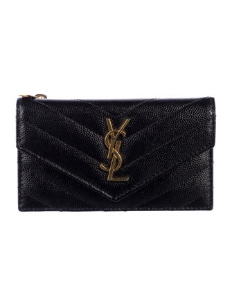 Saint Laurent Small Monogram Matelassé Trifold Chevron Wallet