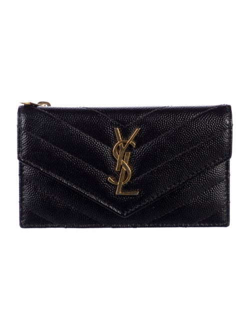 Saint Laurent Small Monogram Matelassé Trifold Chevron Wallet