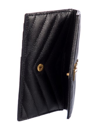 Saint Laurent Small Monogram Matelassé Trifold Chevron Wallet