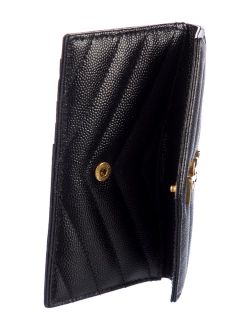 Saint Laurent Small Monogram Matelassé Trifold Chevron Wallet