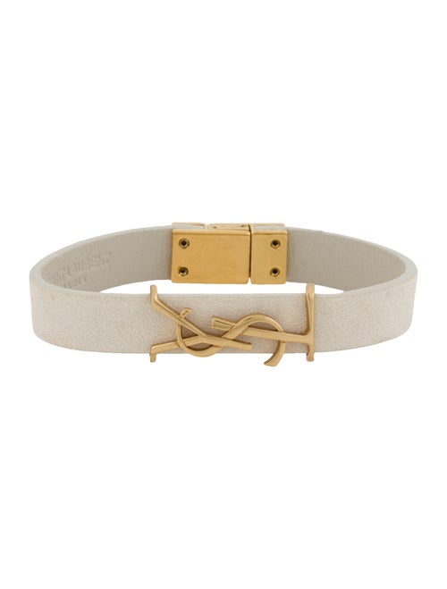 Saint Laurent Leather Opyum Wrap Bracelet