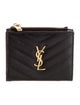 Saint Laurent Matelassé Monogram Card Case Leather Compact Wallet