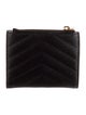 Saint Laurent Matelassé Monogram Card Case Leather Compact Wallet