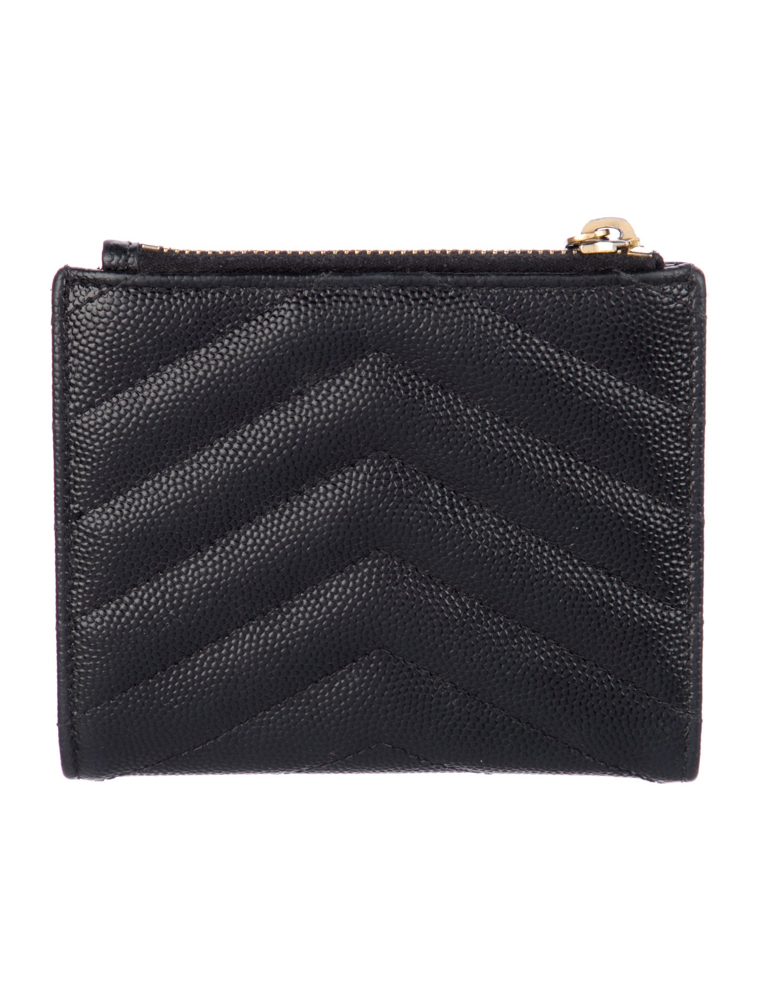 Saint Laurent Matelassé Bifold Leather Compact Wallet