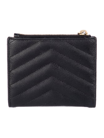 Saint Laurent Matelassé Bifold Leather Compact Wallet