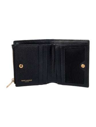 Saint Laurent Matelassé Bifold Leather Compact Wallet