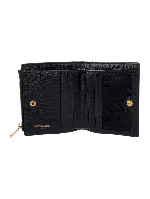 Saint Laurent Matelassé Bifold Leather Compact Wallet