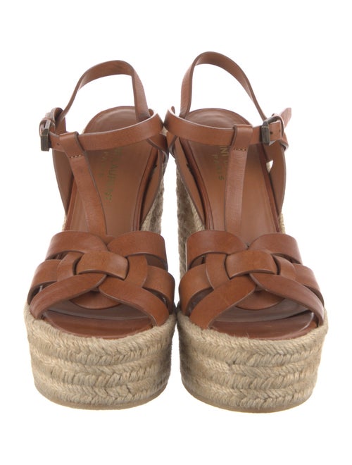 Saint Laurent Leather Cutout Accent Espadrilles