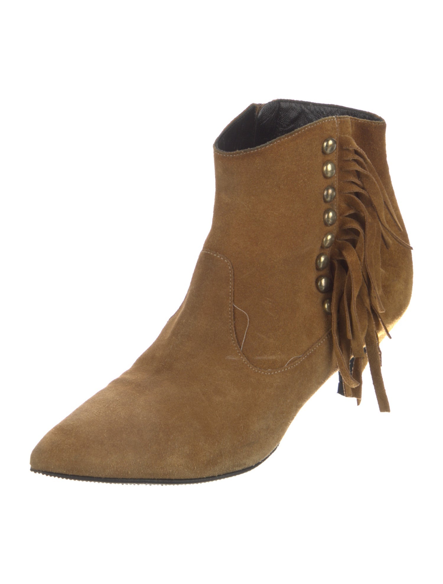 Saint Laurent Suede Studded Accents Boots