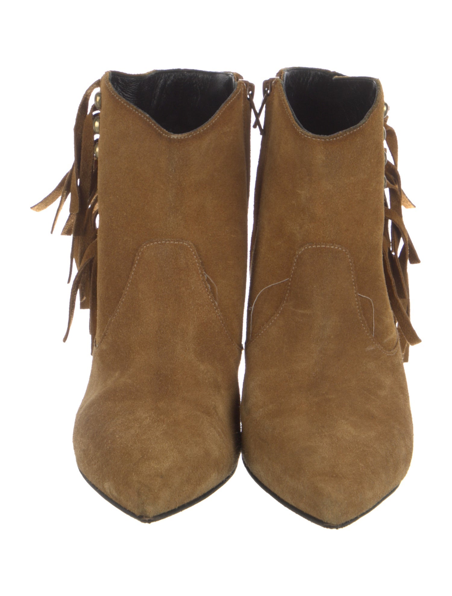 Saint Laurent Suede Studded Accents Boots