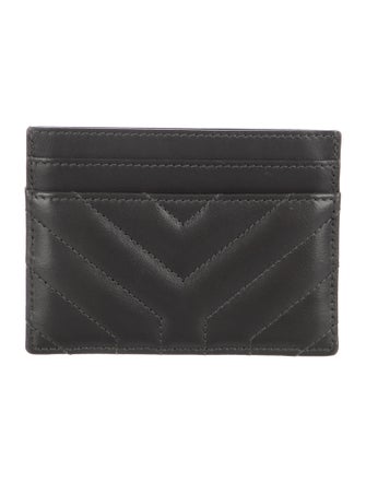 Saint Laurent Card Holder Quilted Pattern Card Holder