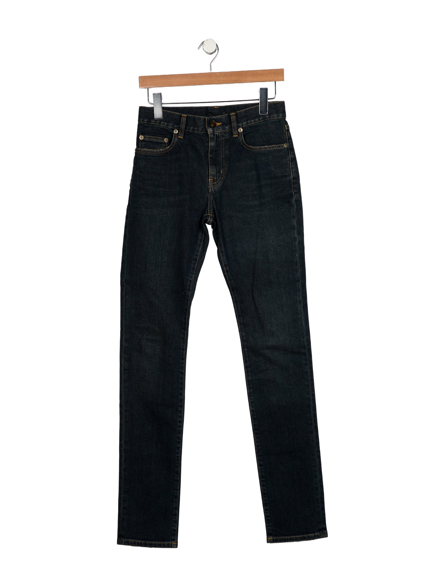 Saint Laurent High-Rise Straight Leg Jeans