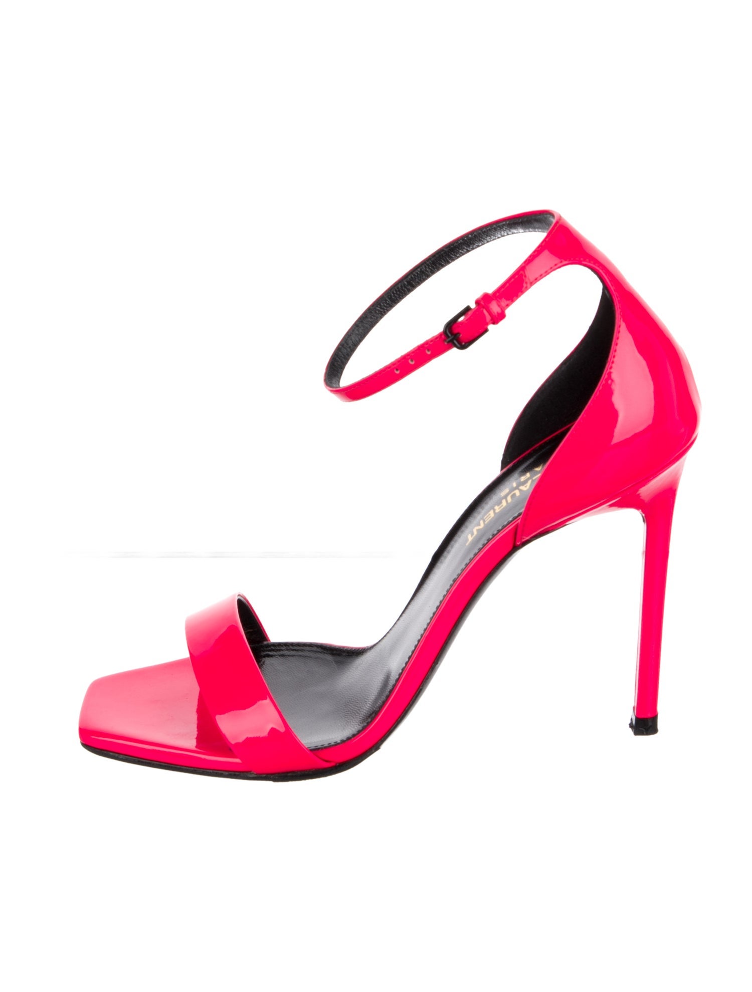 Saint Laurent Patent Leather Colorblock Pattern Sandals