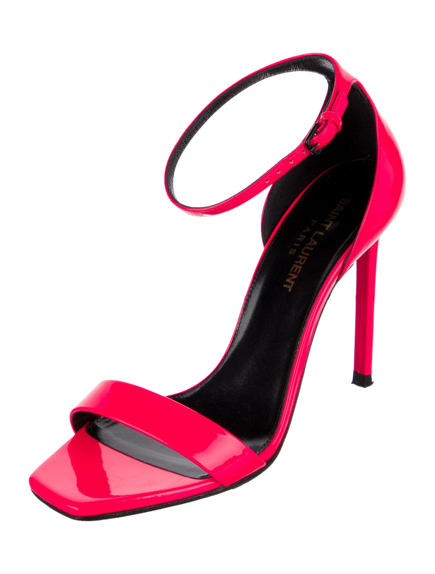 Saint Laurent Patent Leather Colorblock Pattern Sandals