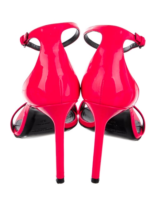 Saint Laurent Patent Leather Colorblock Pattern Sandals
