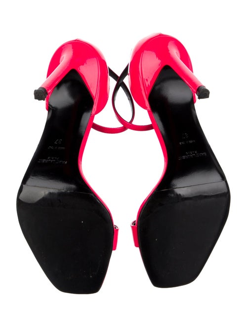 Saint Laurent Patent Leather Colorblock Pattern Sandals