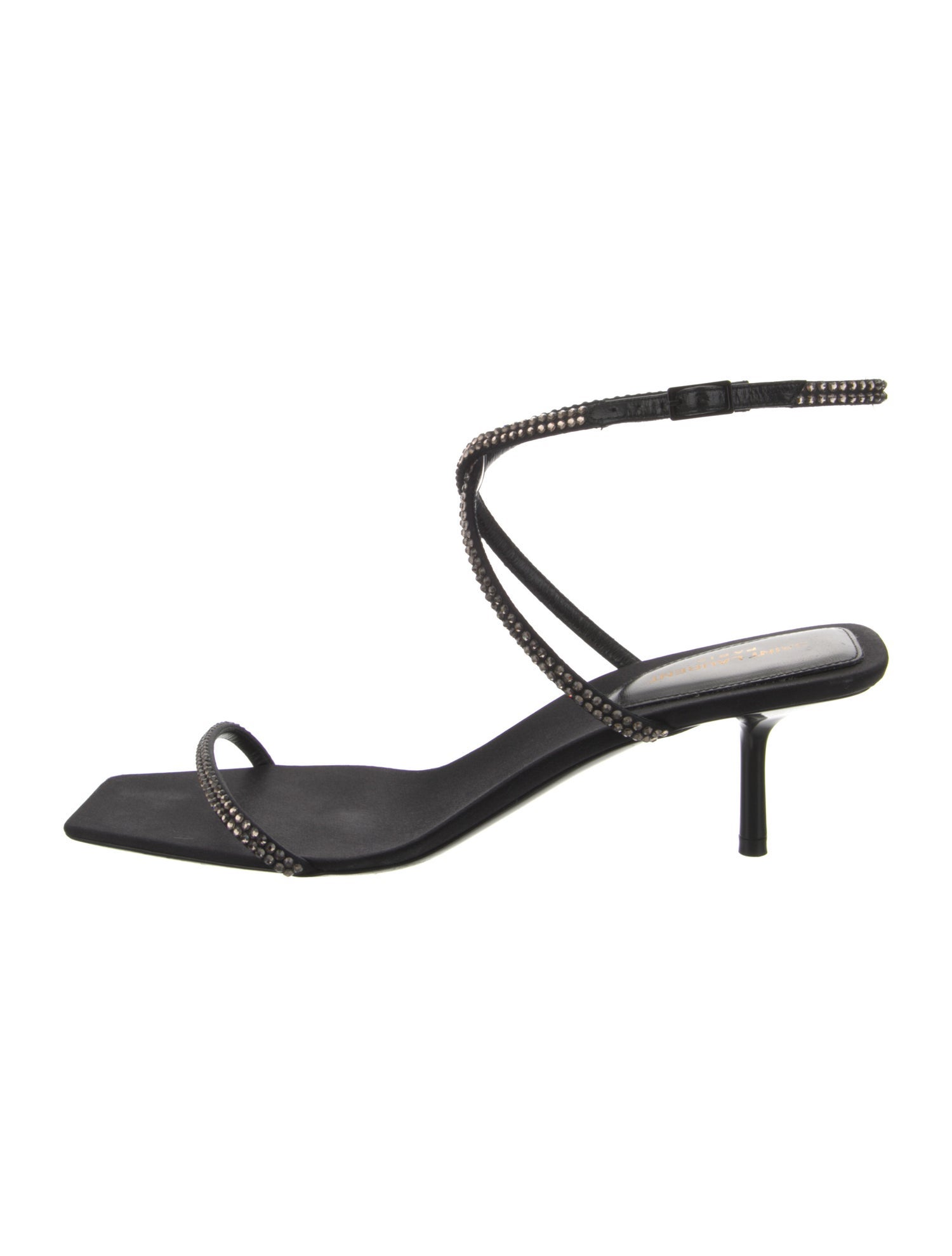 Saint Laurent Satin Crystal Embellishments Sandals