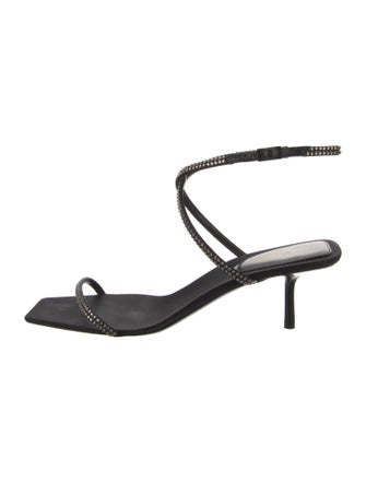 Saint Laurent Satin Crystal Embellishments Sandals