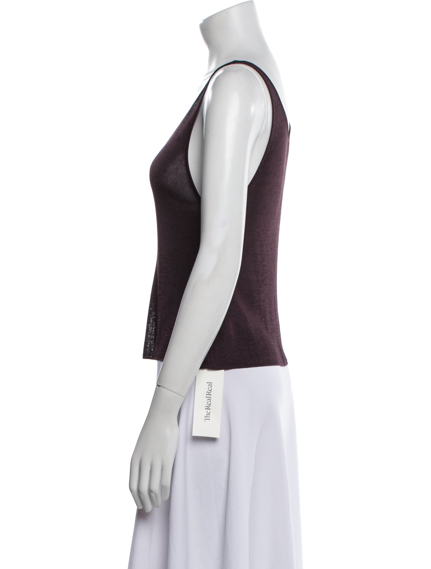 Saint Laurent Linen Scoop Neck Top