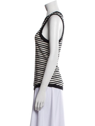 Saint Laurent Striped Scoop Neck Top