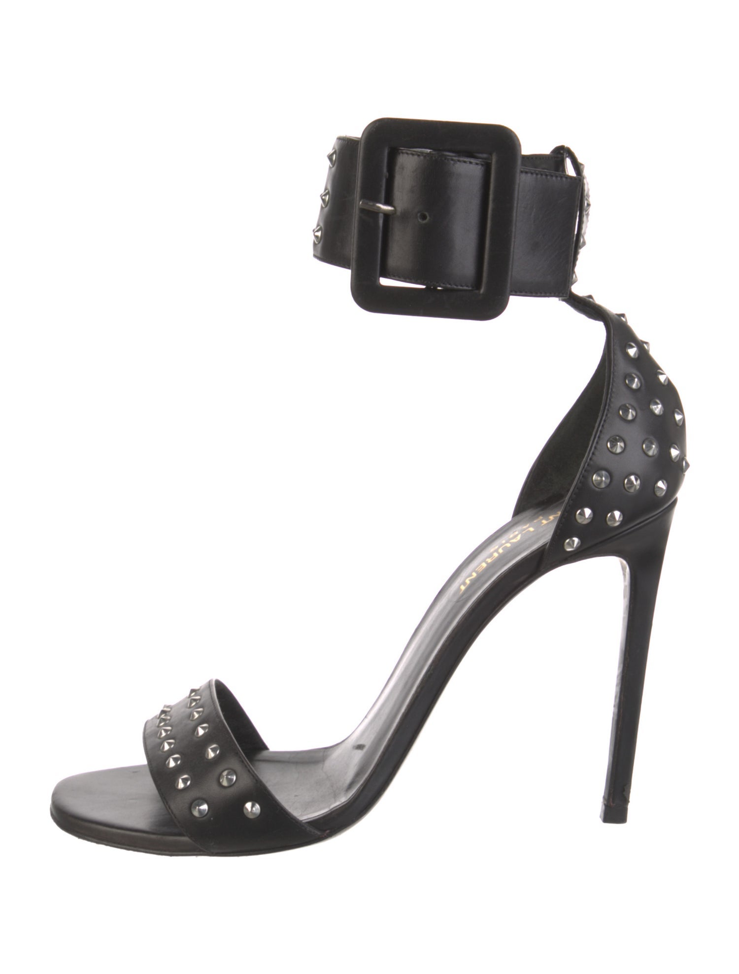 Saint Laurent Leather Cutout Accent Sandals