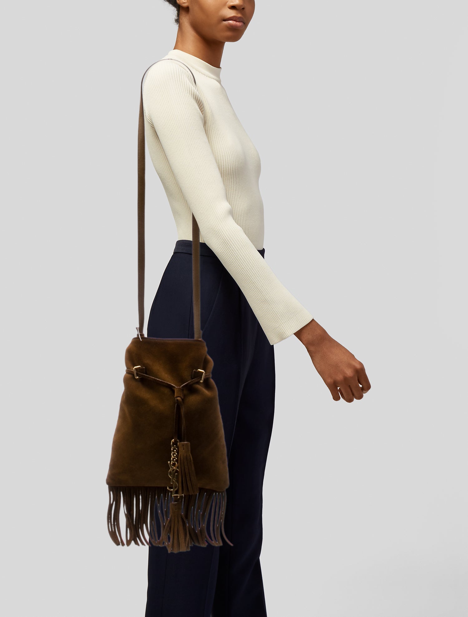 Saint Laurent Suede Shoulder Bag