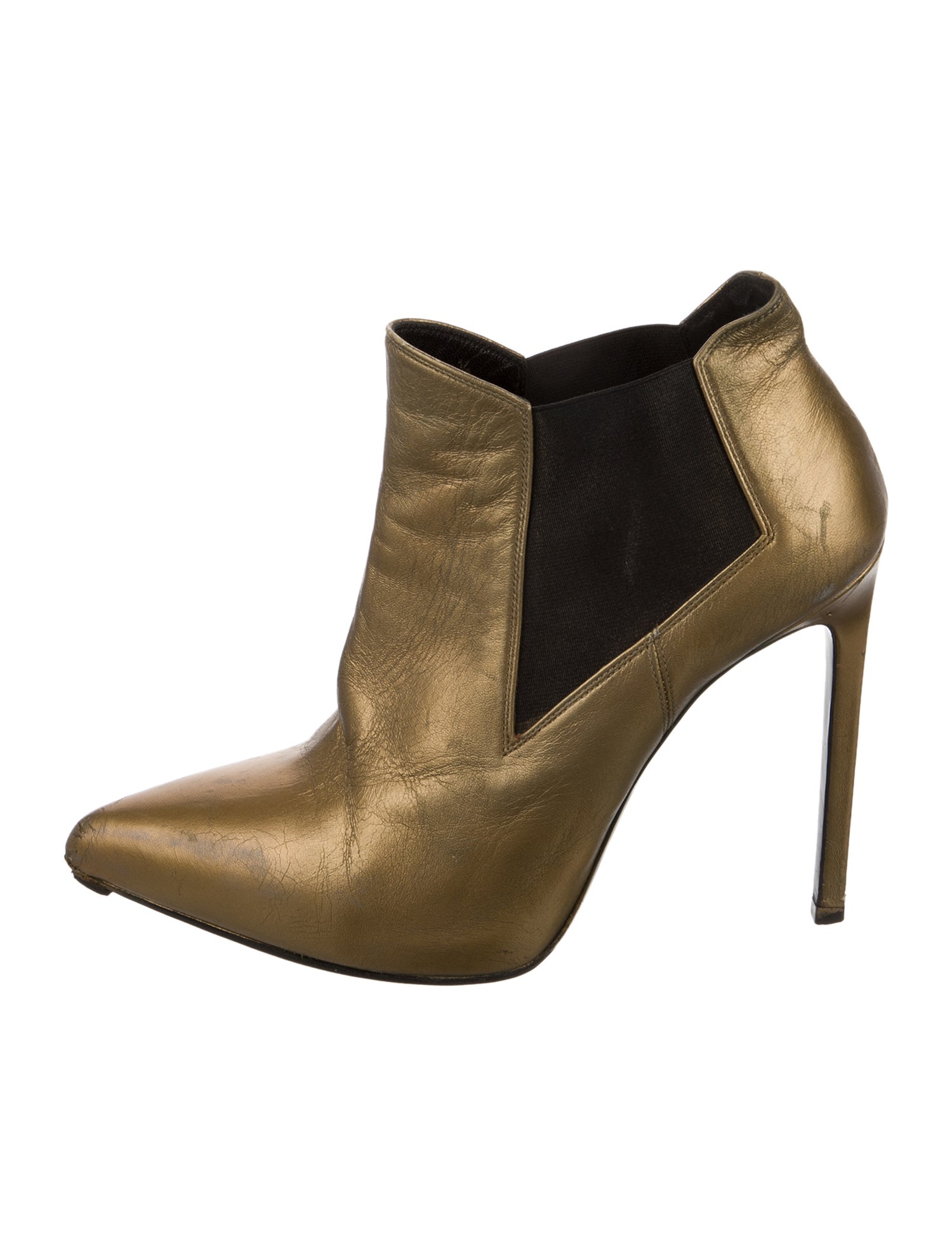 Saint Laurent Leather Colorblock Pattern Chelsea Boots