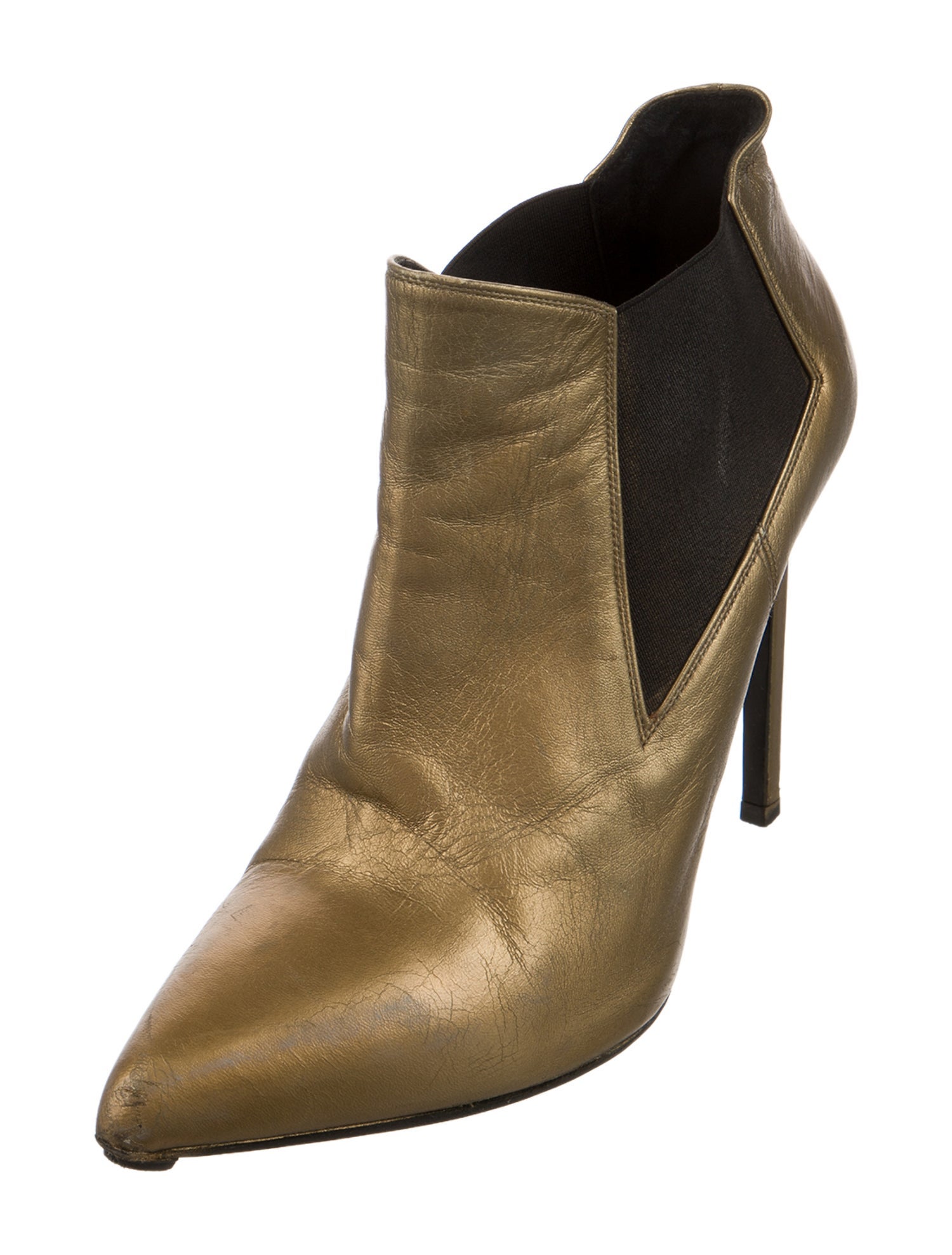 Saint Laurent Leather Colorblock Pattern Chelsea Boots