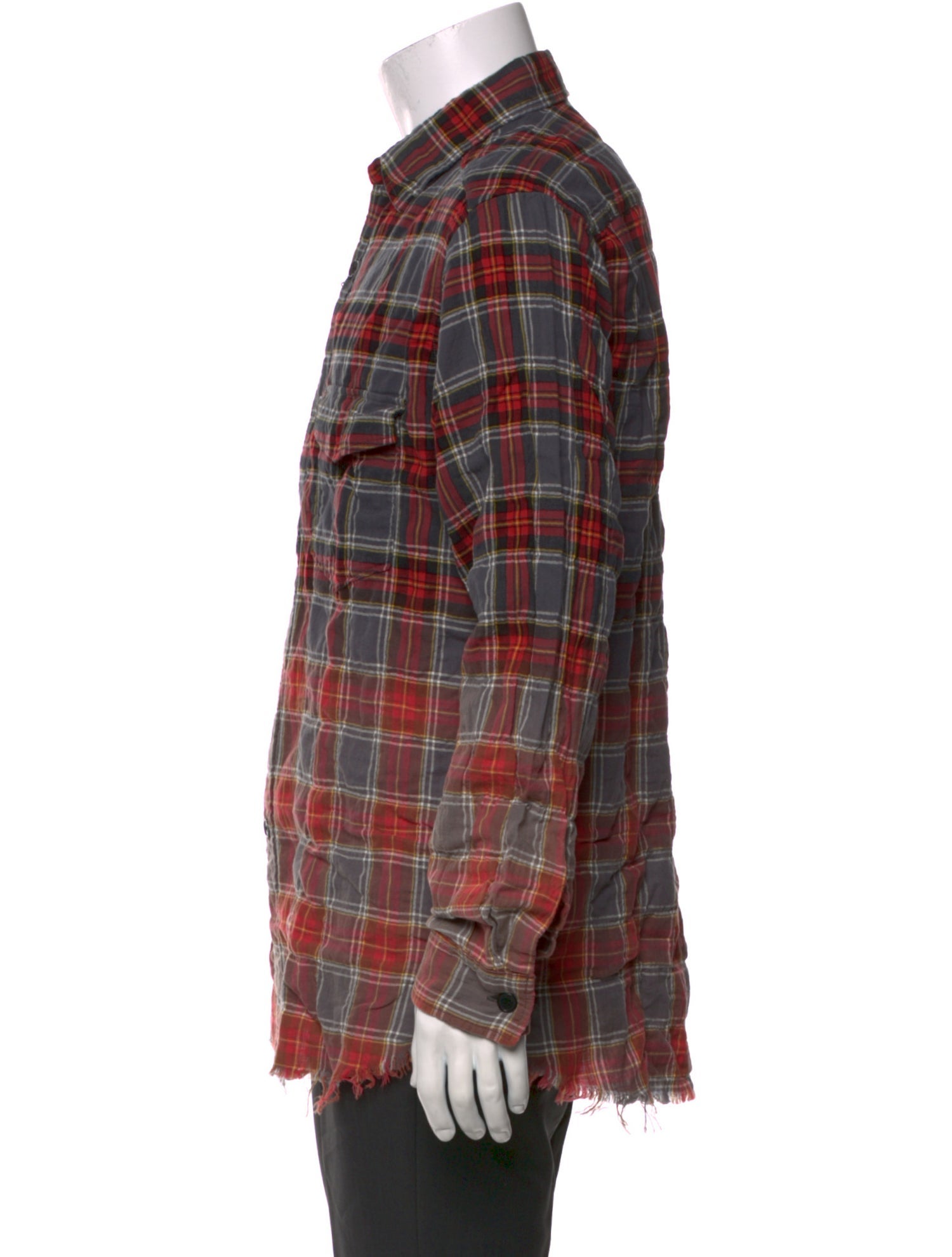Saint Laurent 2015 Plaid Print Western Shirt