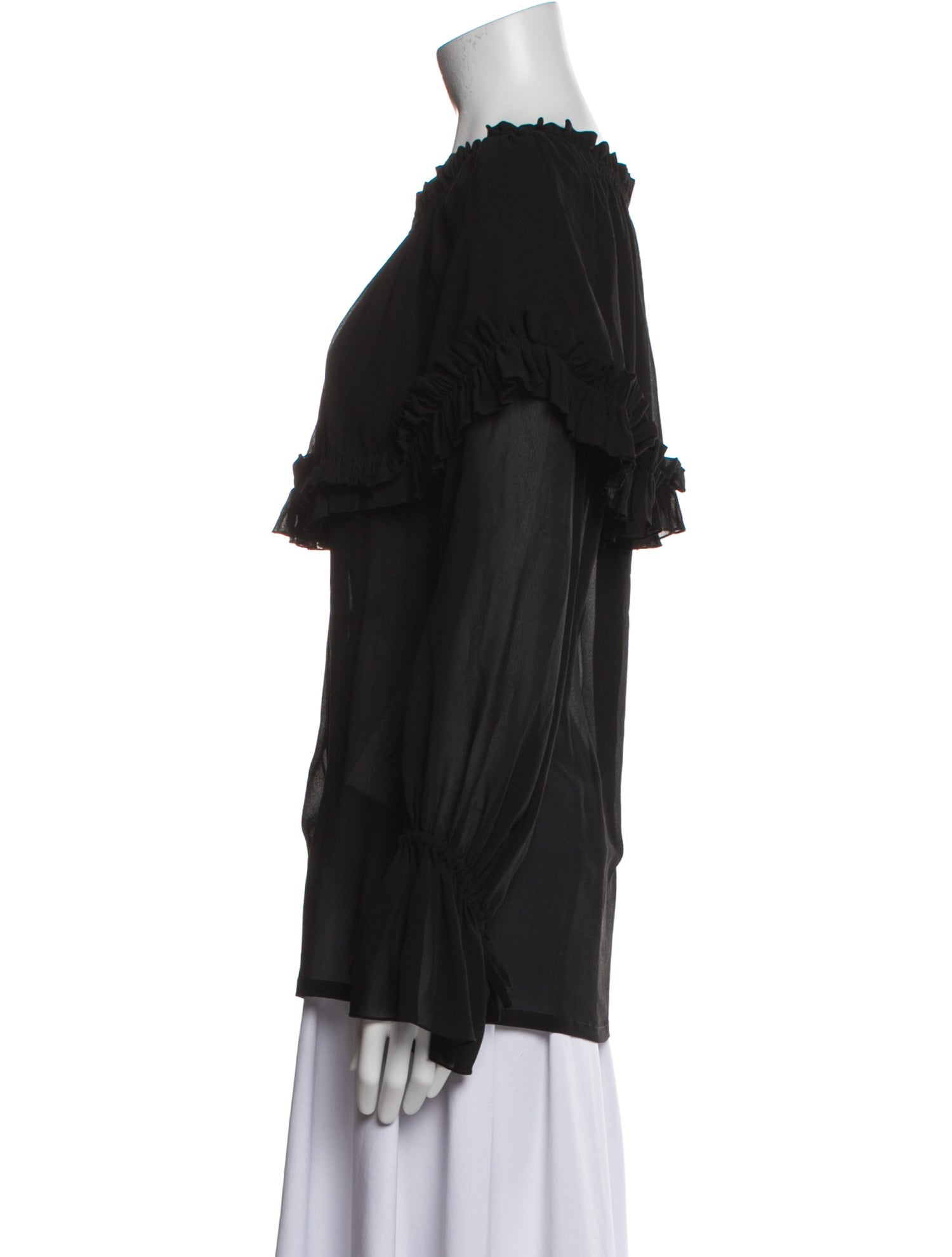 Saint Laurent Silk Scoop Neck Blouse