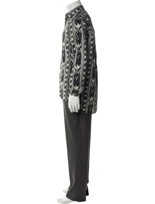 Saint Laurent 2017 Ikat Print Long Sleeve Shirt