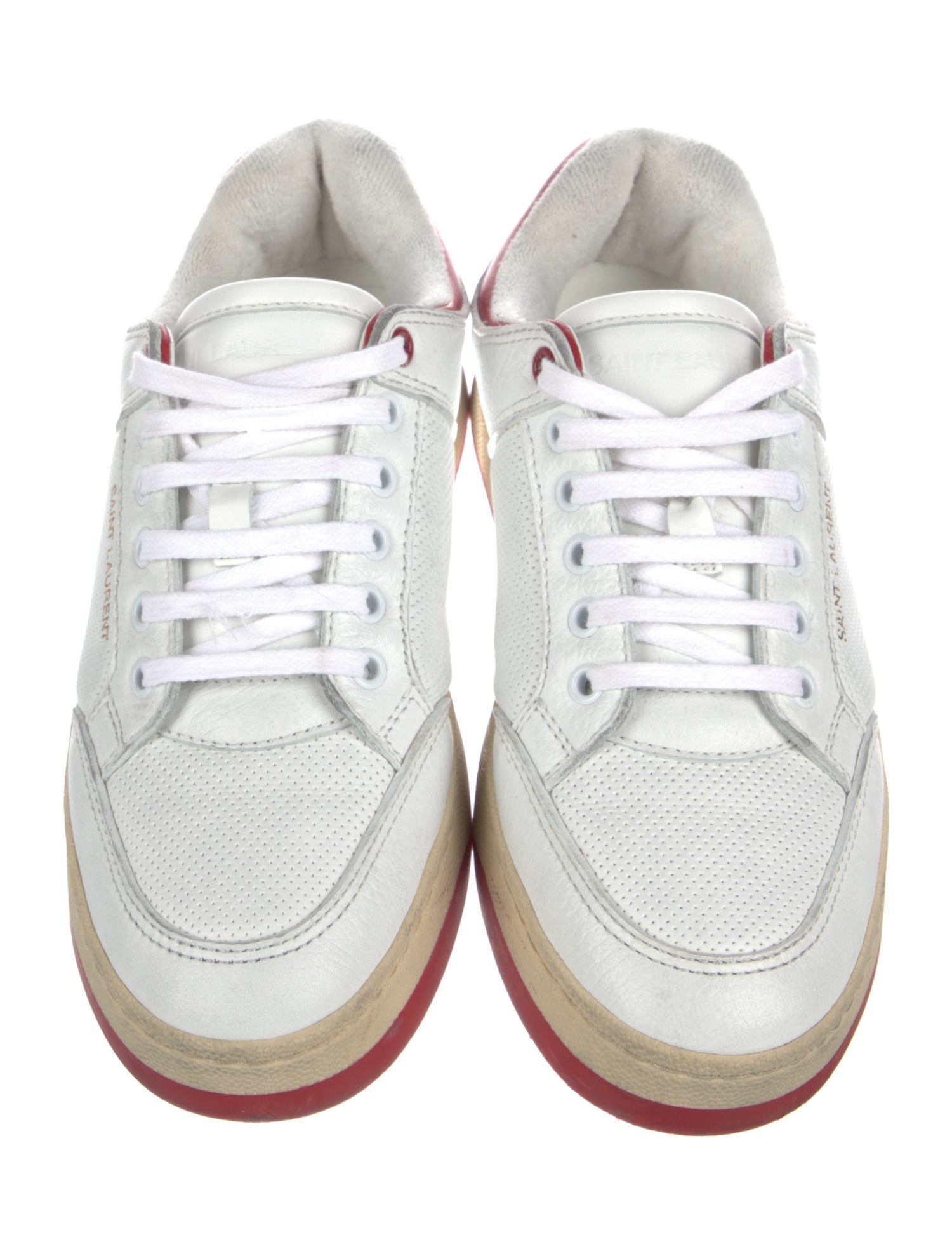 Saint Laurent Leather Colorblock Pattern Sneakers
