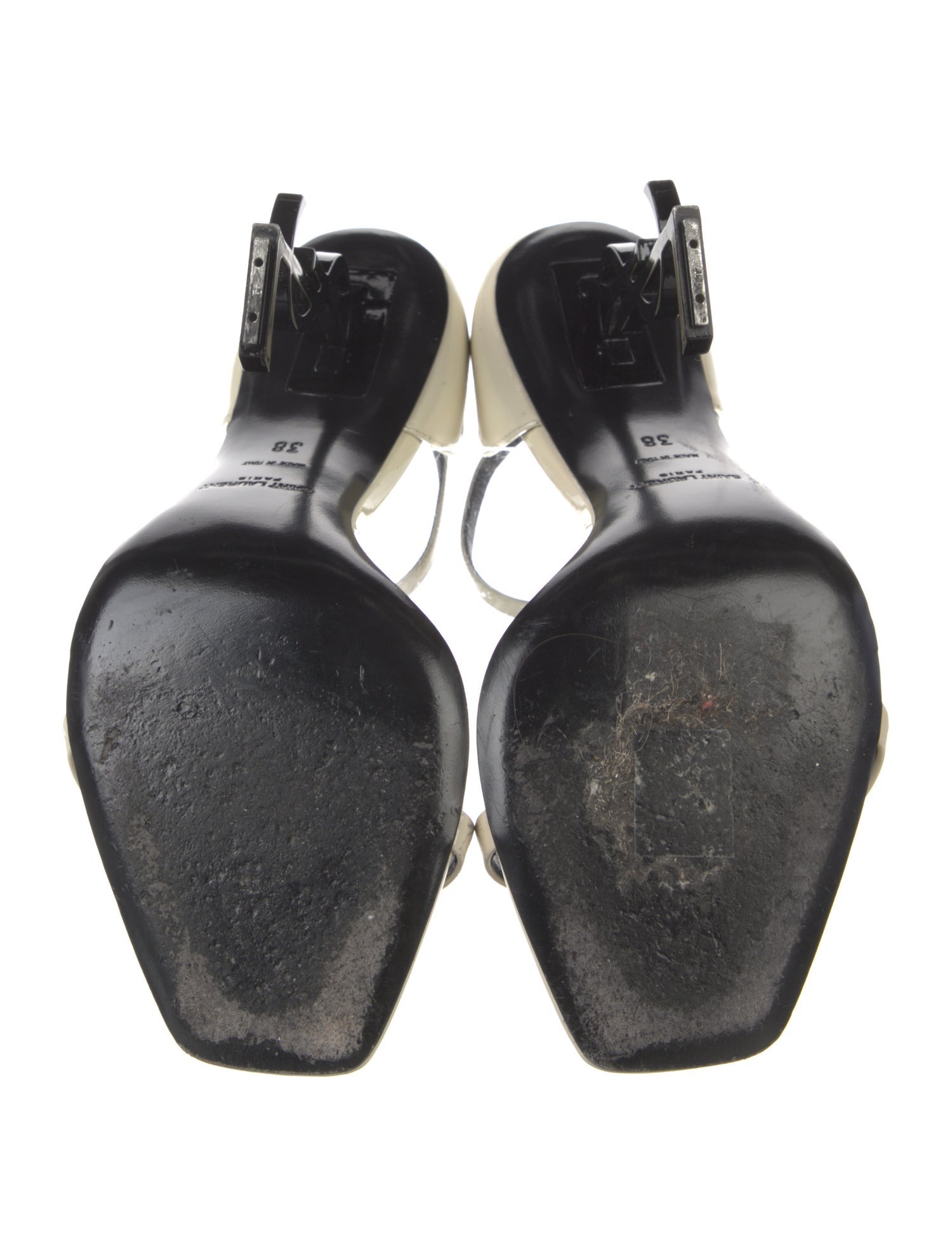 Saint Laurent Patent Leather Slingback Sandals