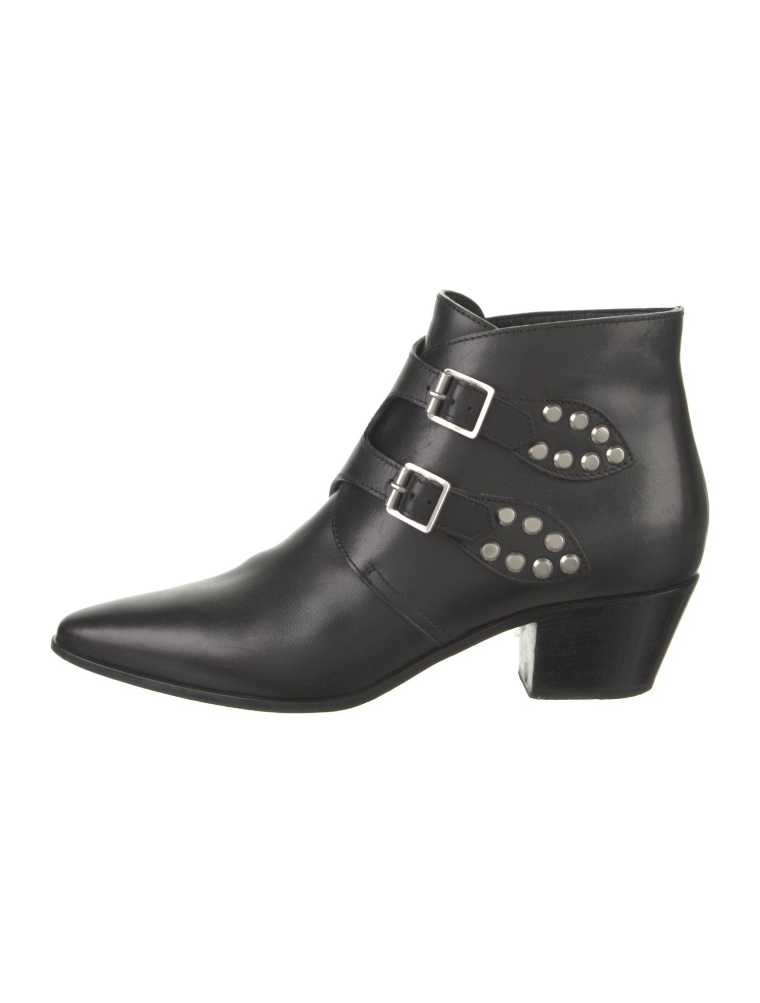Saint Laurent Leather Studded Accents Boots