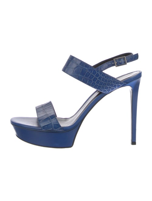 Saint Laurent Embossed Leather Slingback Sandals