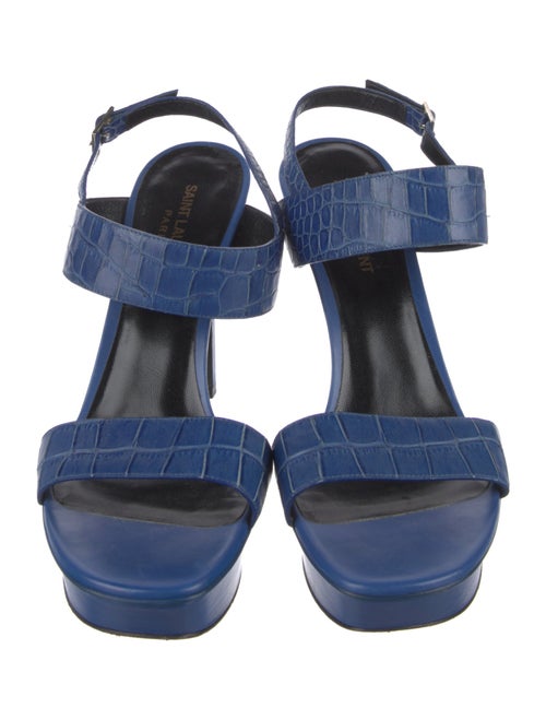 Saint Laurent Embossed Leather Slingback Sandals