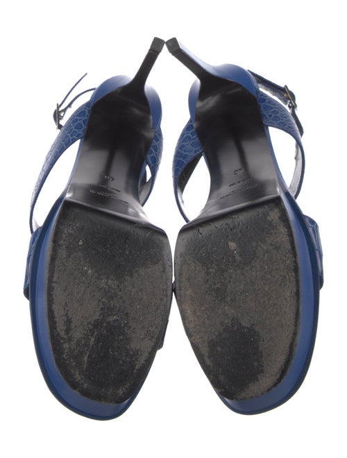 Saint Laurent Embossed Leather Slingback Sandals