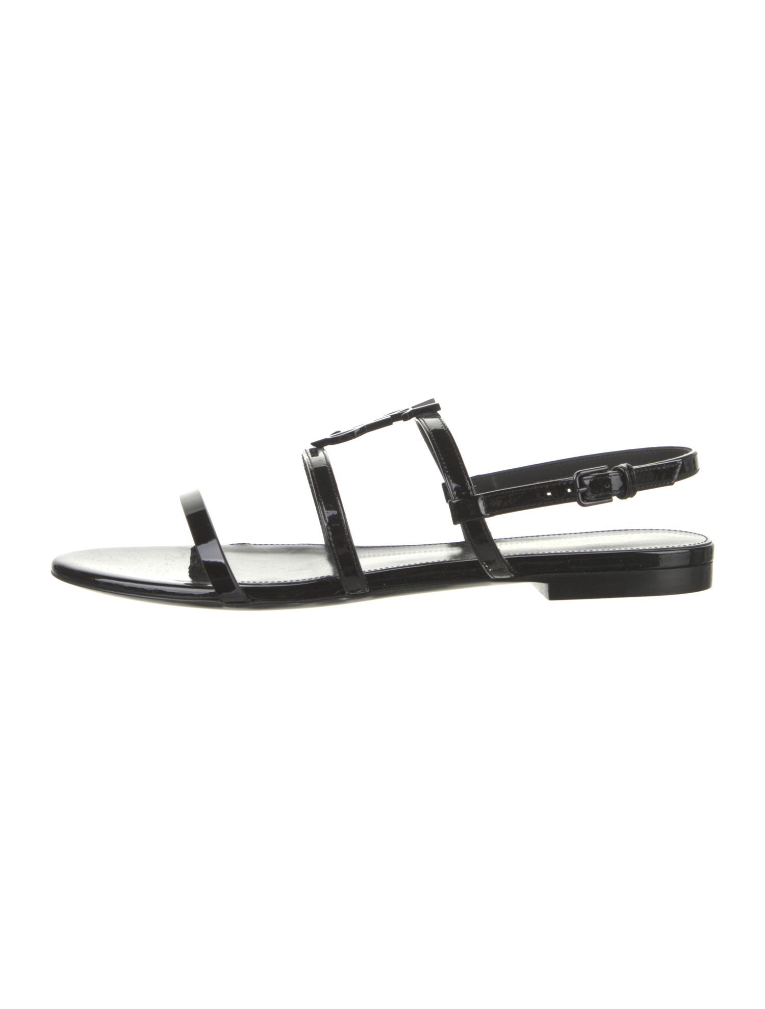 Saint Laurent Patent Leather Slingback Sandals