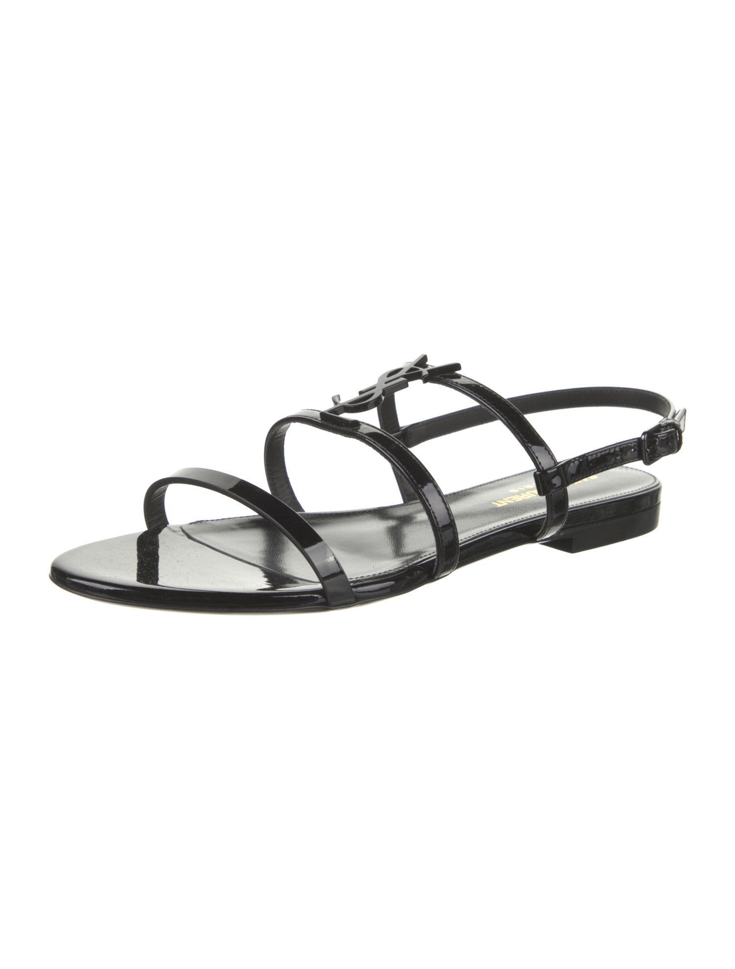 Saint Laurent Patent Leather Slingback Sandals