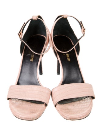 Saint Laurent Embossed Leather Printed Sandals