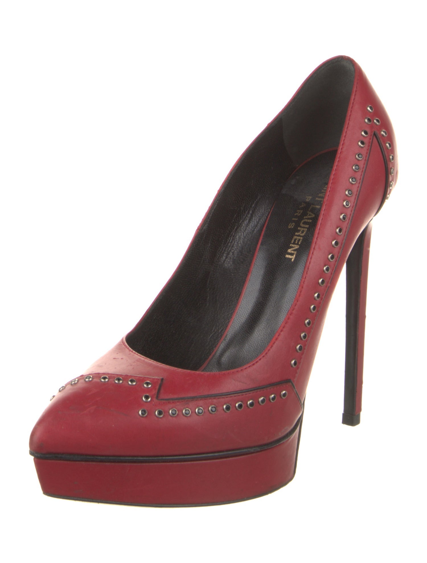 Saint Laurent Leather Crystal Embellishments Pumps