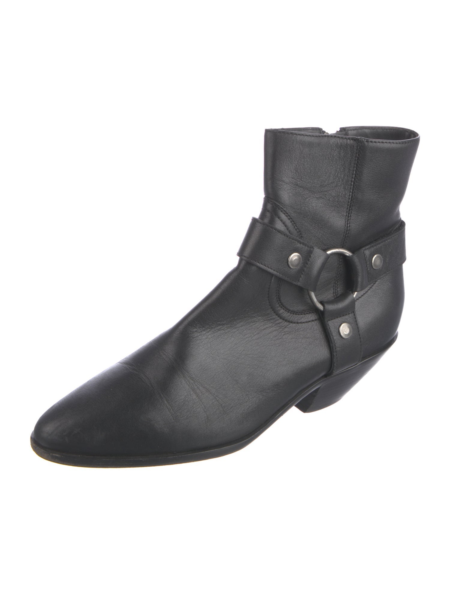 Saint Laurent Leather Moto Boots