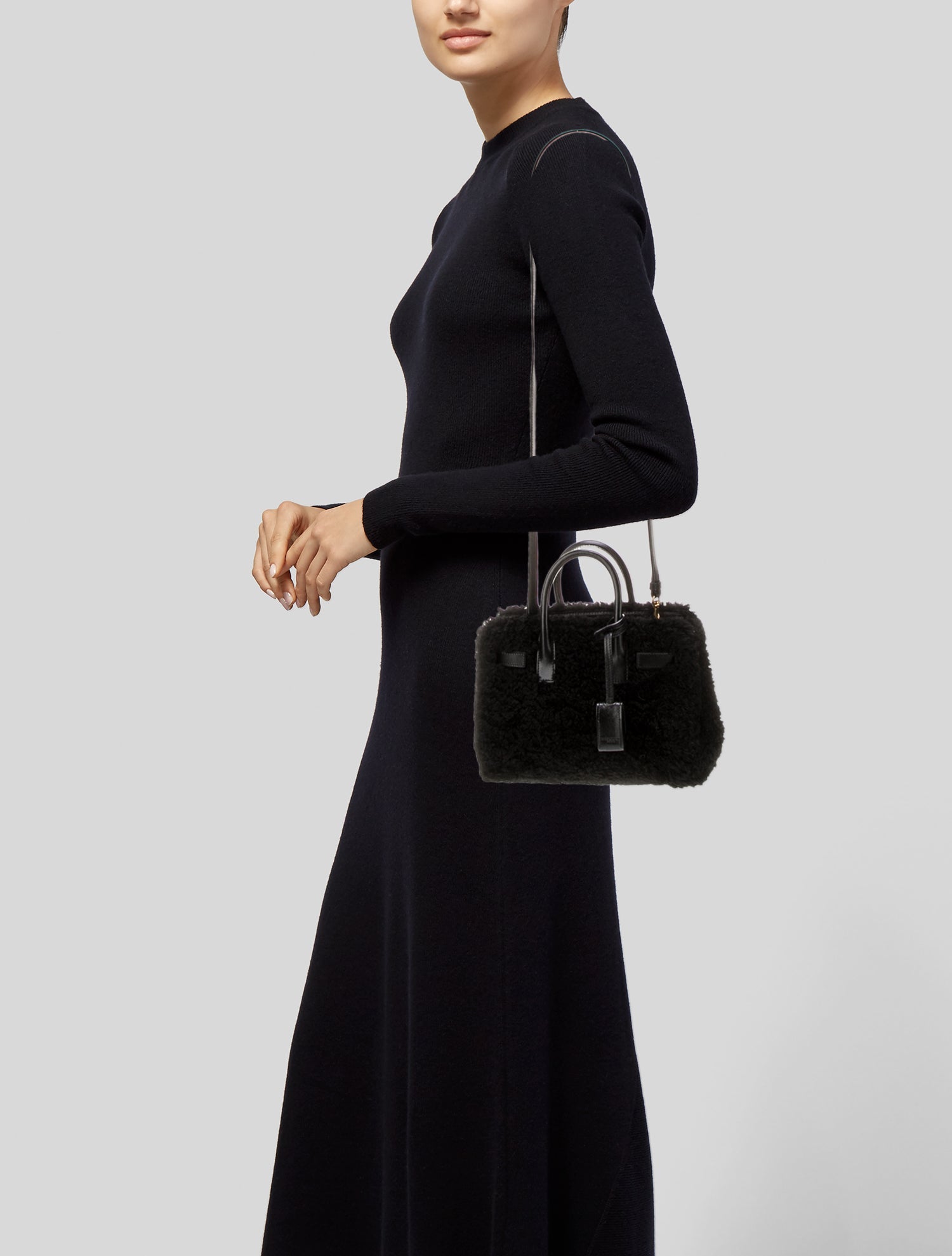 Saint Laurent Shearling Sac De Jour