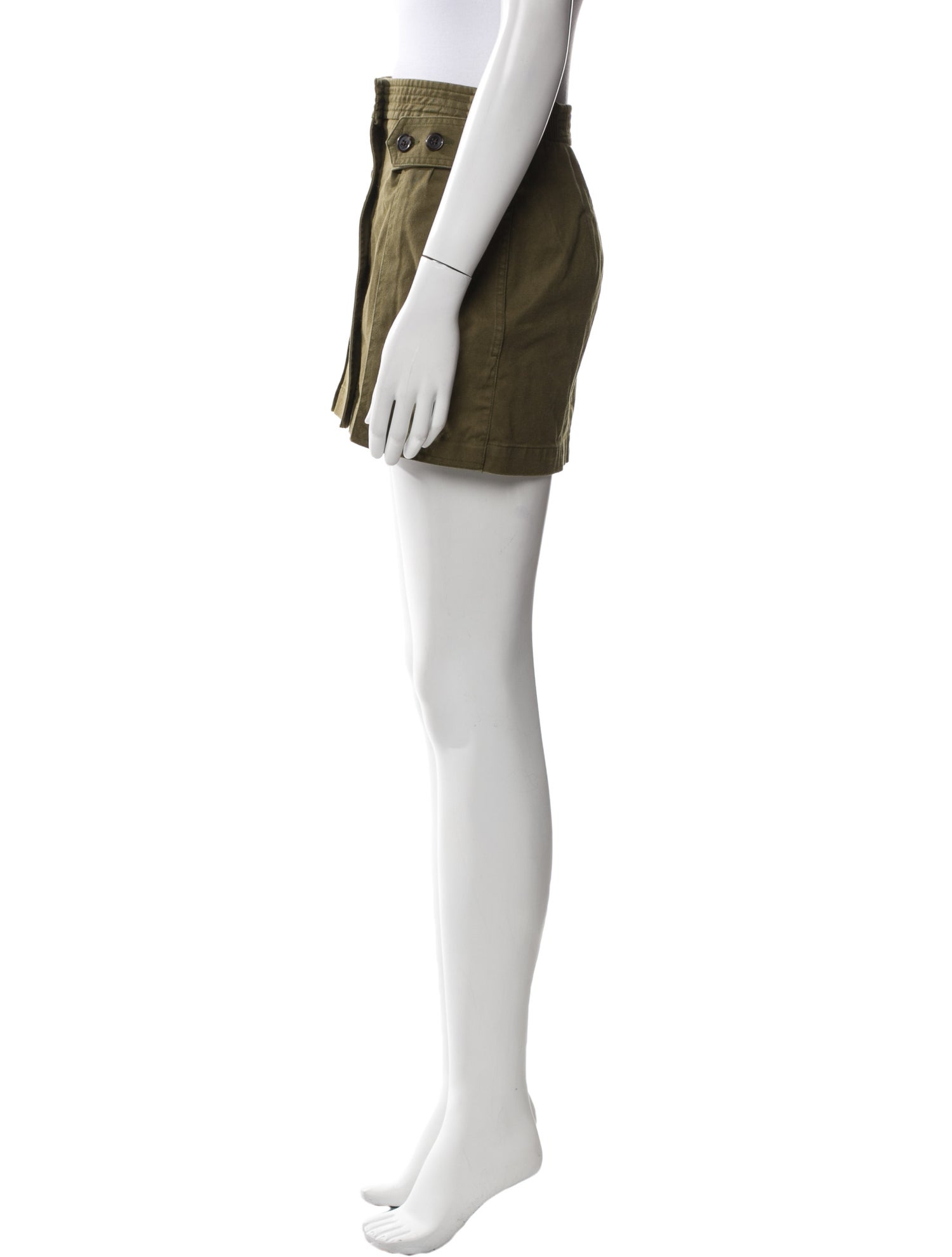 Saint Laurent Leather Trim Embellishment Mini Skirt