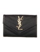 Saint Laurent Small Matelassé Chevron Monogram Envelope Leather Chevron Compact Wallet
