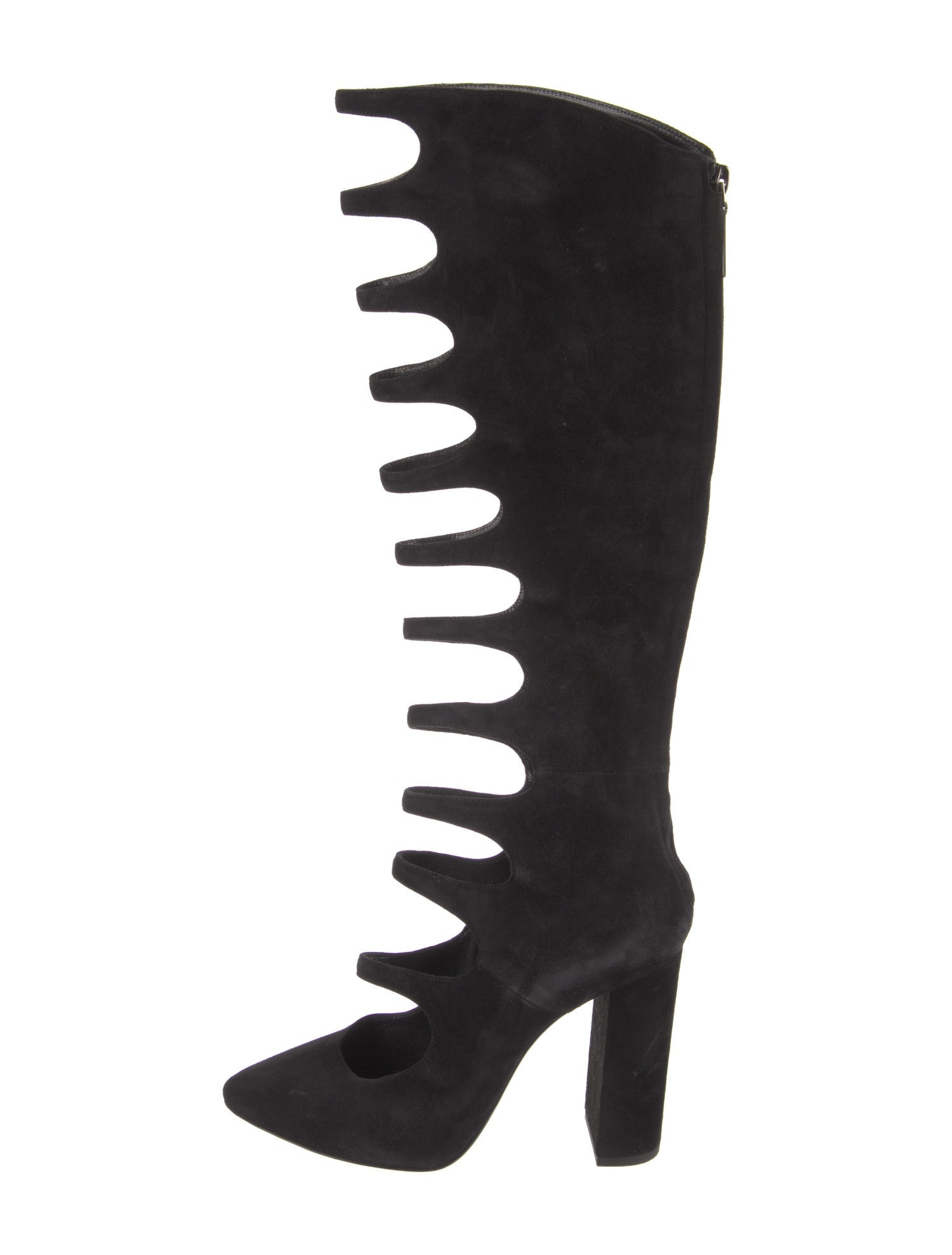 Saint Laurent Suede Cutout Accent Boots