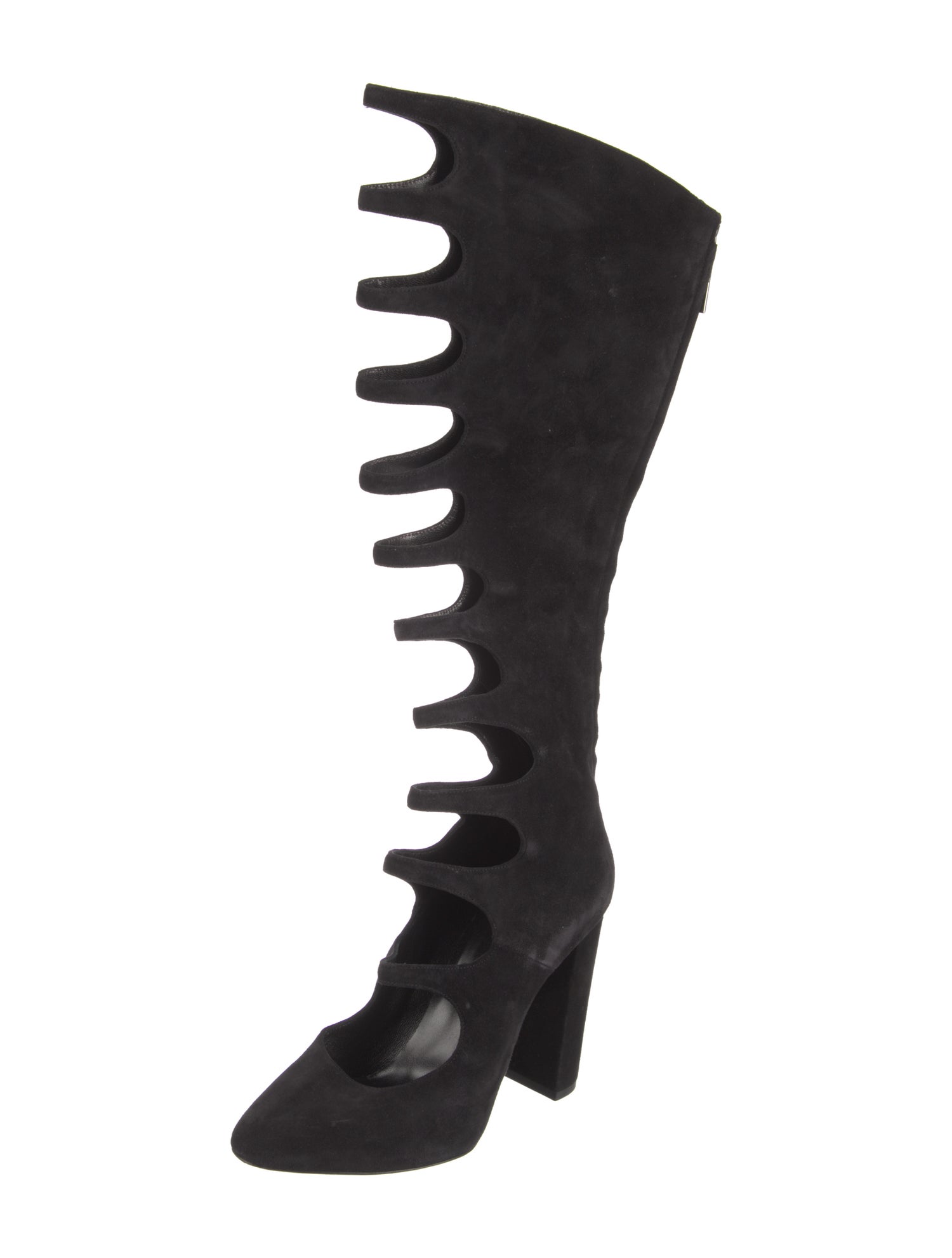 Saint Laurent Suede Cutout Accent Boots