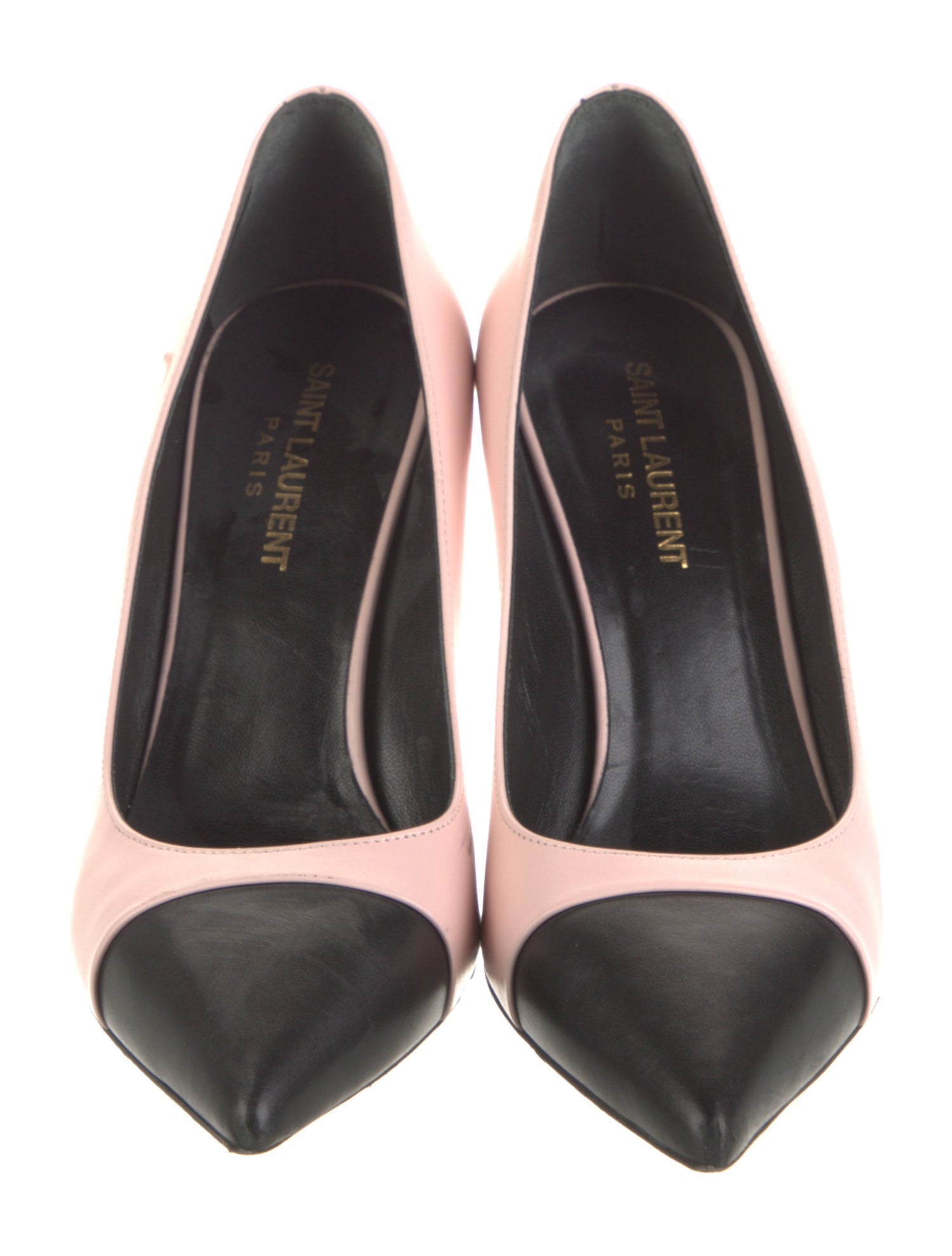 Saint Laurent Leather Colorblock Pattern Pumps