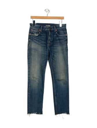 Saint Laurent High-Rise Straight Leg Jeans