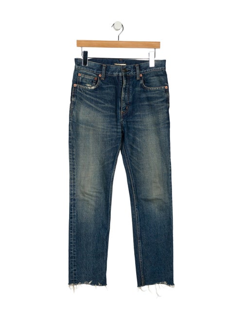 Saint Laurent High-Rise Straight Leg Jeans
